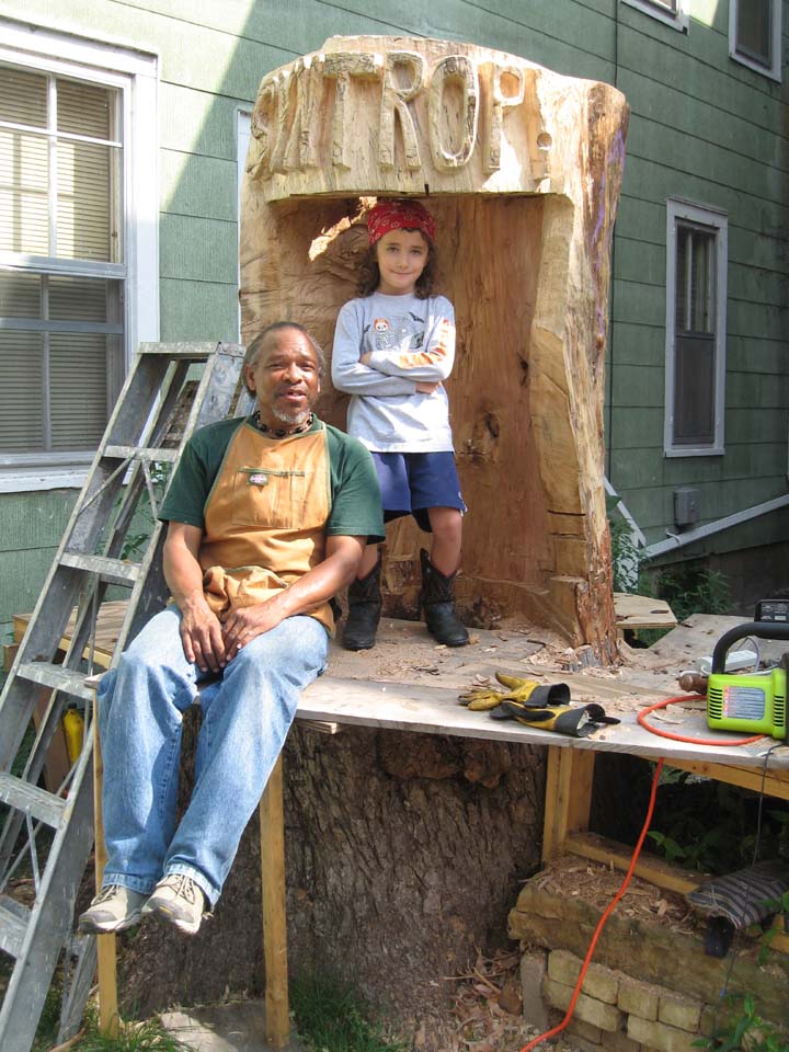 Jonathan, Phoenix & the Stump in progress